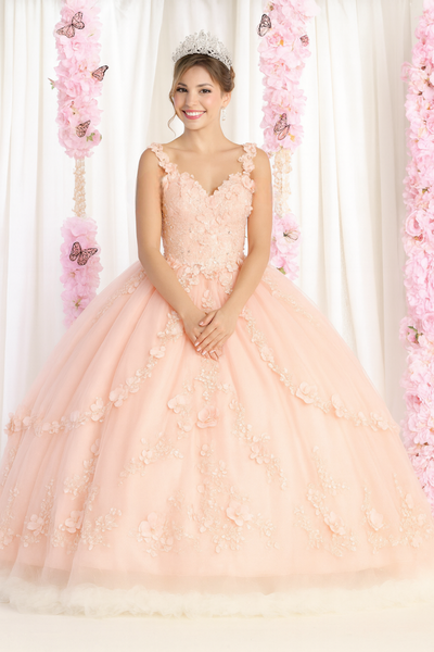 Plus Size Ball Gown in Rose Gold | Formal Quinceanera Dress by LK177
