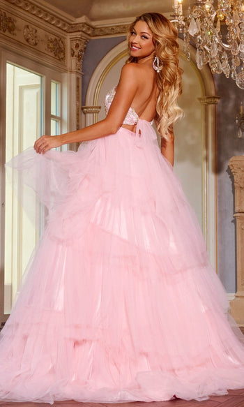 Jovani D5112 – Vestido de fiesta de dos piezas rosa claro de lujo