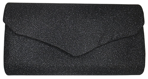 Cartera de mano tipo sobre con brillos – Negro, dorado o plateado | HBG-105240S