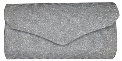 Sparkly Envelope Clutch Purse – Black Gold or Silver | HBG-105240S