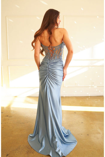 High Couture Dusty Blue Prom Dresses