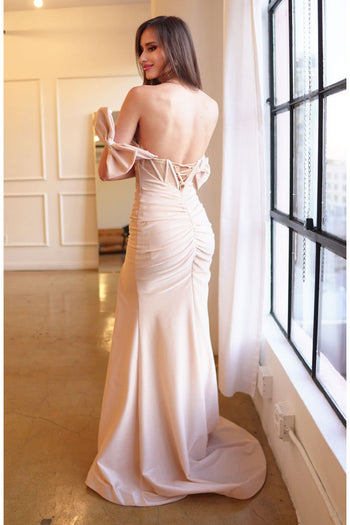 High Couture HC1028 Fitted Formal Long Slit Prom Dress