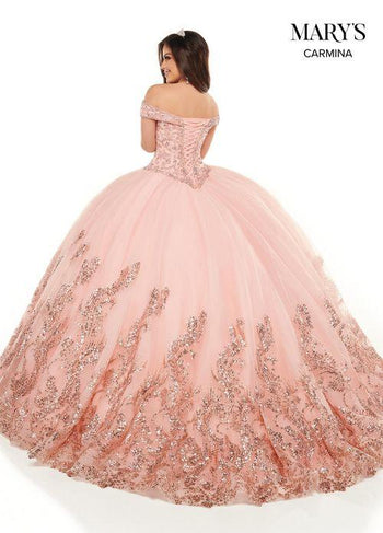 Rachel Allan BLUSH ROSE GOLD Tulle, Glitter Tulle, Sequin Appliqué, Beading Ball Gown Ball Gowns