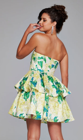 JVN by Jovani Strapless Short Hoco Dress JVN37057