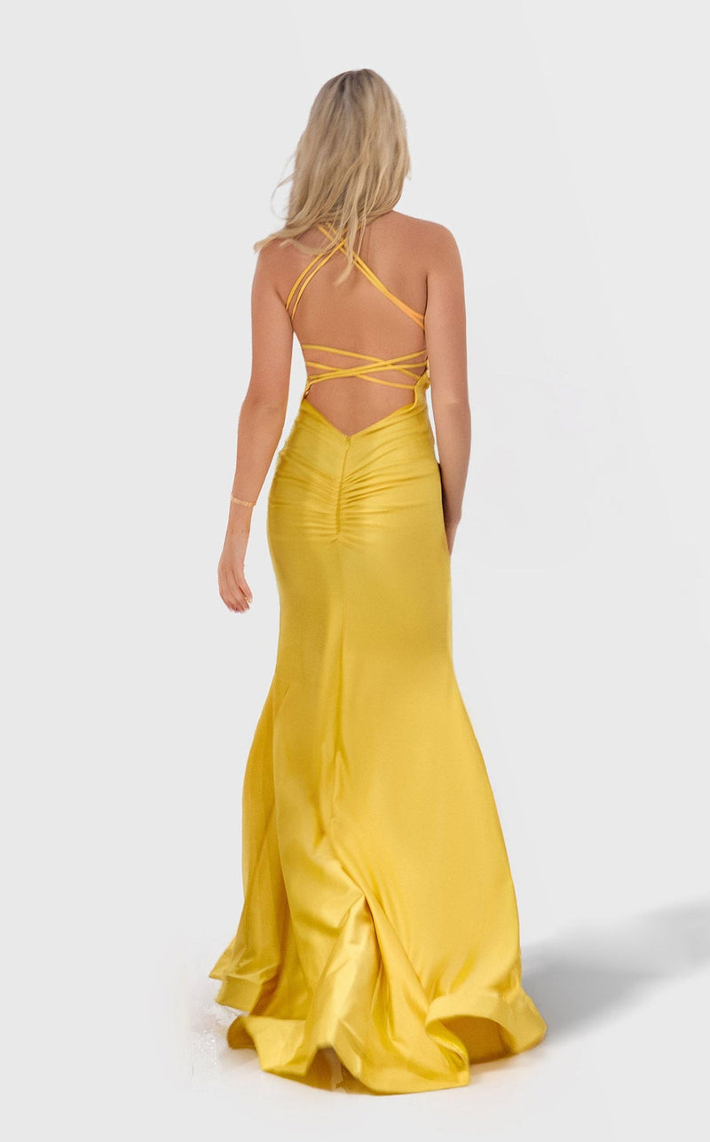 V-Neck Fitted Slit Formal Floor-Length Gown JA2612 by Jessica Angel