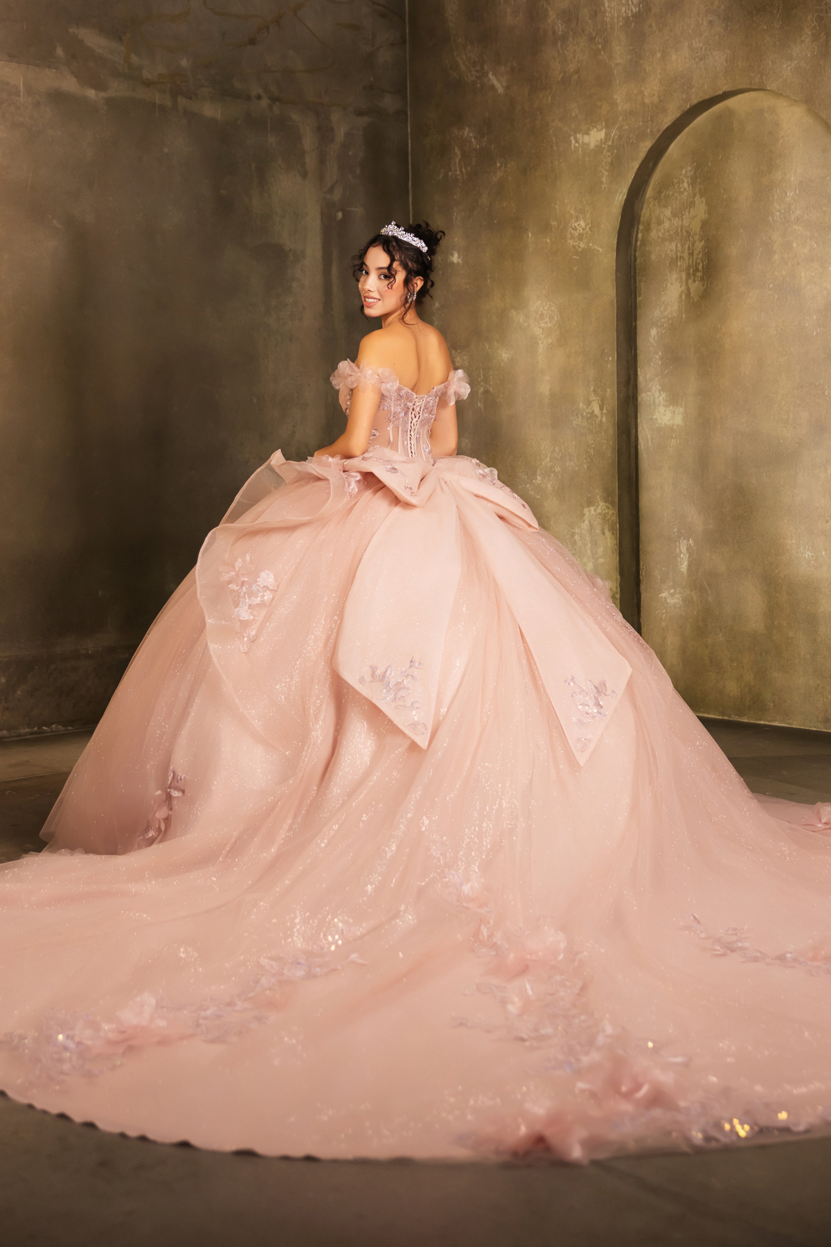 Layla K LK270 Off-Shoulder Floral Applique Ball Gown Quinceañera Dress-New Collection