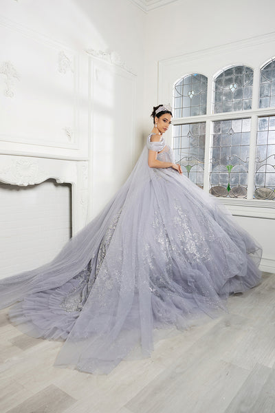 Luxury Ball Gown Quinceañera Dress with Glitter Tulle Skirt & Beaded Corset By Layla K LK284