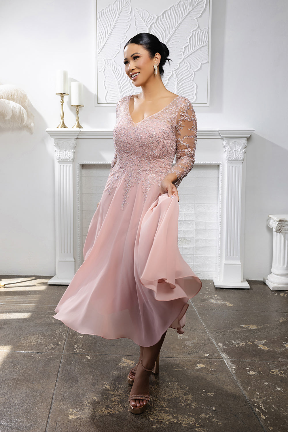 Mother Of The Groom V-Neck A-Line Cocktail Dress By May Queen MQ2108
