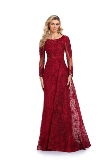 Formal Dresses Long Beaded Formal Evening Overskit Dress Wine