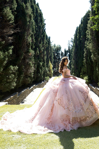 Off Shoulder Corset Ball Gown by Bella Princess PQ1074