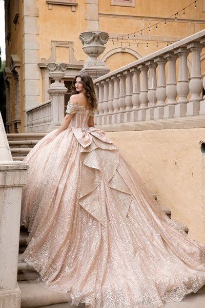 Off Shoulder Corset Ball Gown by Bella Princess PQ1087