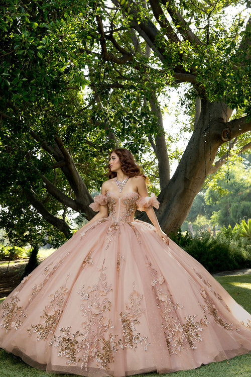 3D Floral Strapless Ball Gown by Bella Princess PQ1089