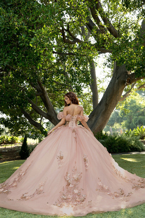3D Floral Strapless Ball Gown by Bella Princess PQ1089