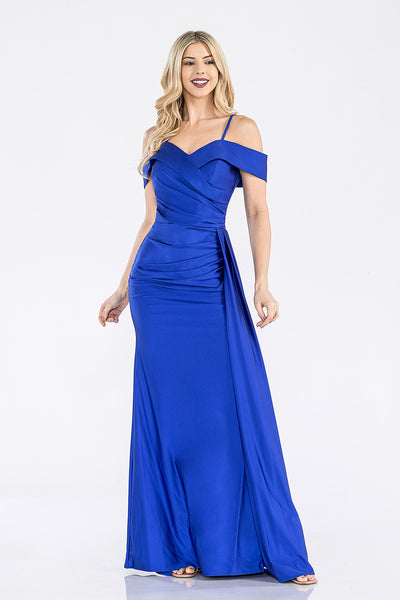 Formal Dress Off The Shoulder Pleated Ruched Prom Gown By Lenovia 5320-New Collection