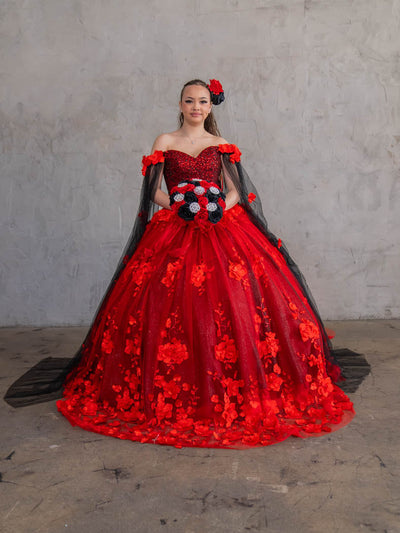 Off-Shoulder Cape Sleeve Ball Gown by Calla SCL30007