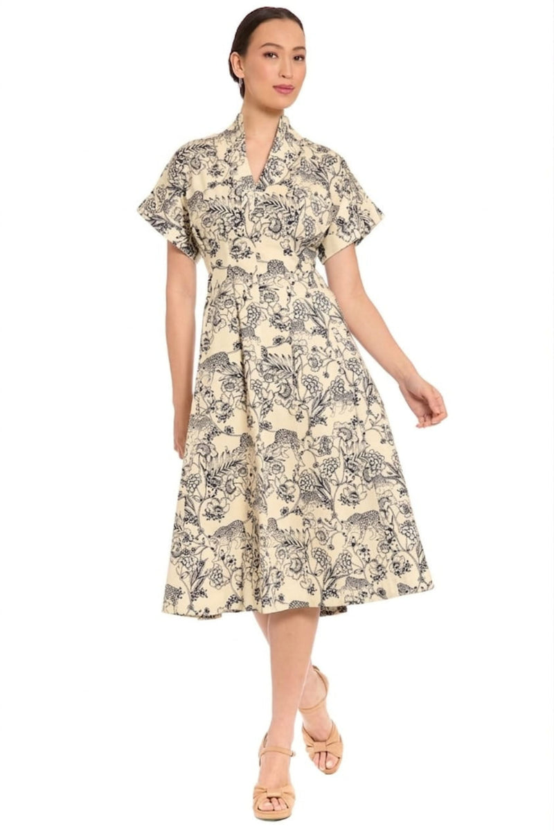 london times fit and flare dress T10311M Toile Print Fit-and-Flare Short Sleeve V-Neck blend fabric YGroup_14712131912045 Sparkly Long Train Red Size:ONE SIZE 18'' DOLL *NOV 15th - NOV. 30th SHIP DATES*