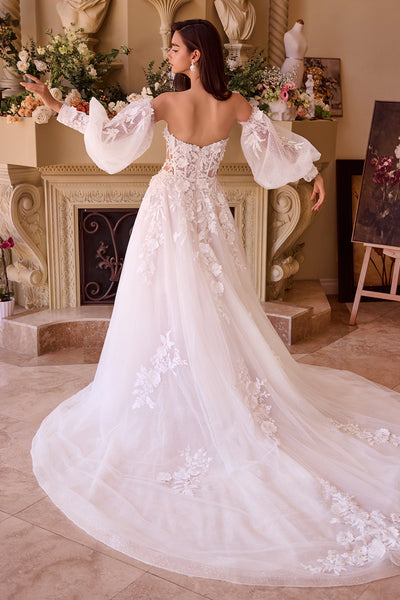 Andrea & Leo WL018 Off Shoulder 3D Floral Wedding Gown