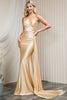 Amelia Couture 387 One Shoulder Prom Stretchy Evening Gown - CHAMPAGNE / 2 - Dress