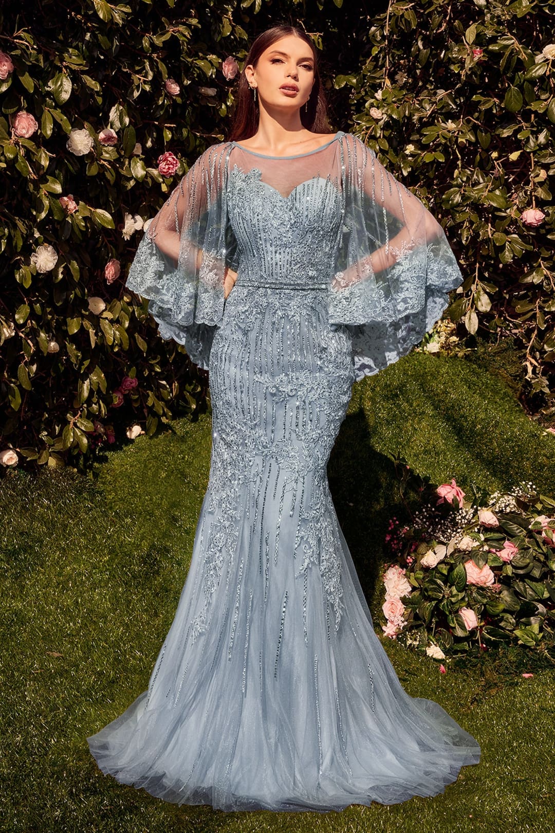 Andrea & Leo Prom Dress Long Formal Evening Gown MA105 - Dusty Blue / 4 - Dresses