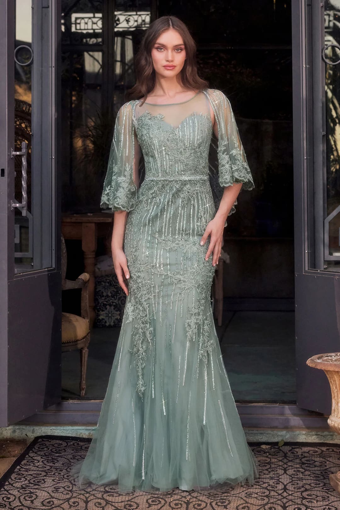 Andrea & Leo Prom Dress Long Formal Evening Gown MA105 - Sage / 4 - Dresses