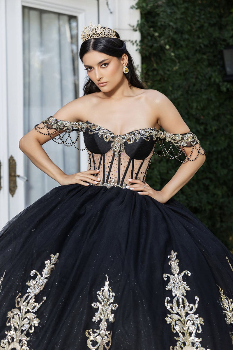 Plus Size Ball Gown in Black/Gold