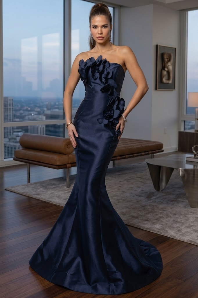 terani couture evening dresses Terani Couture 241E2512 Sophisticated Formal Prom Strapless Long Evening Mikado Dress