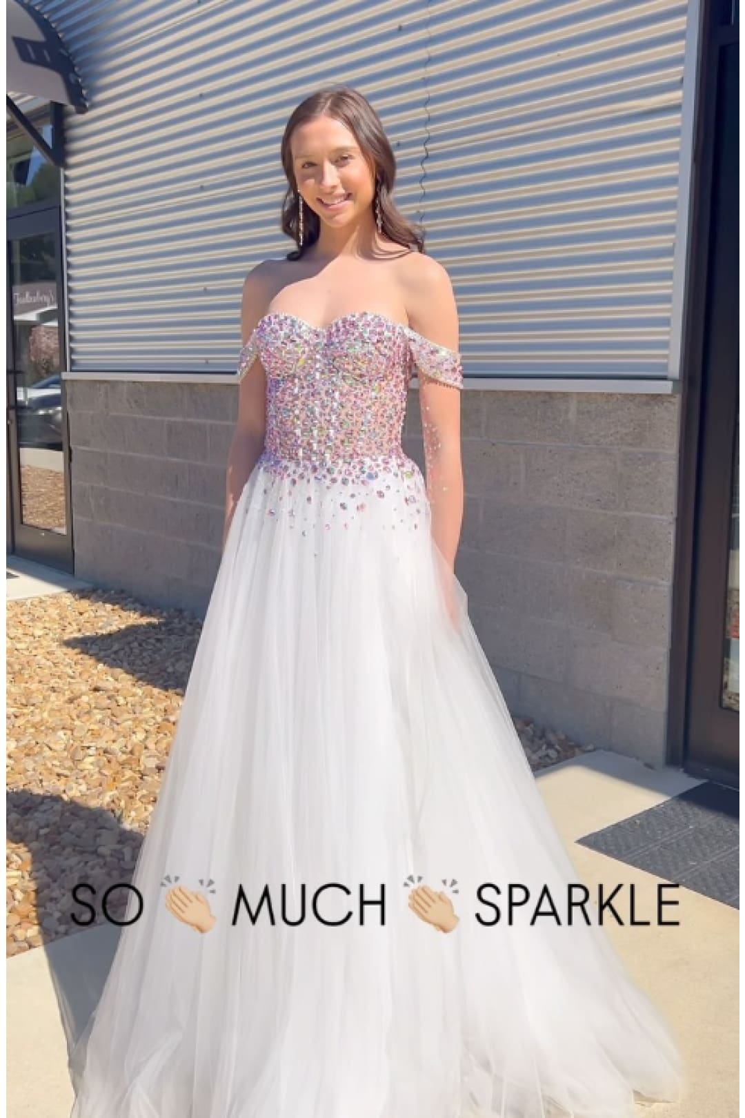 Beaded Off Shoulder A-line Slit Gown by Jovani 23963 - 00 / Hot Pink/Multi - Long Formal Dresses