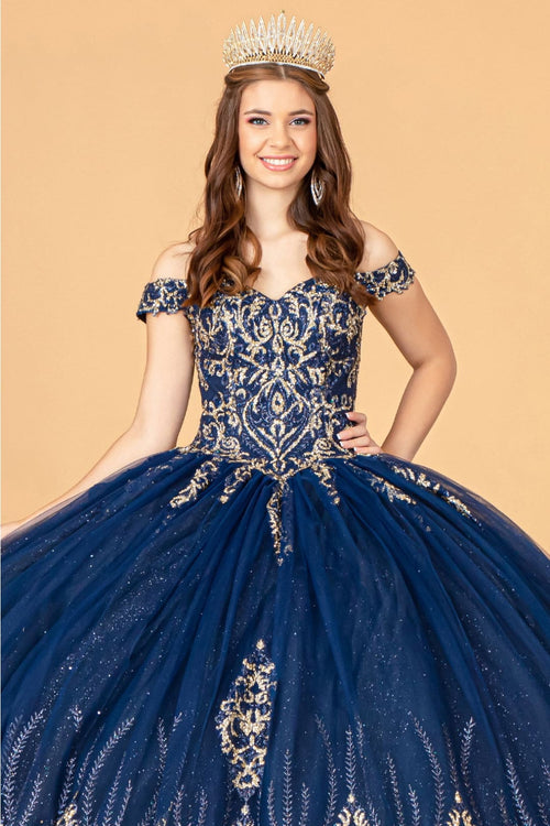 Beaded Off Shoulder Ball Gown by Elizabeth K GL3079 - Quinceanera Dresses