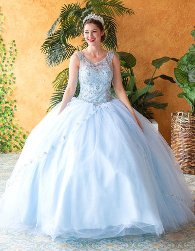 Beaded Sleeveless Illusion Quinceanera Dress by Calla KY77621X-Quinceanera Dresses-ABC Fashion