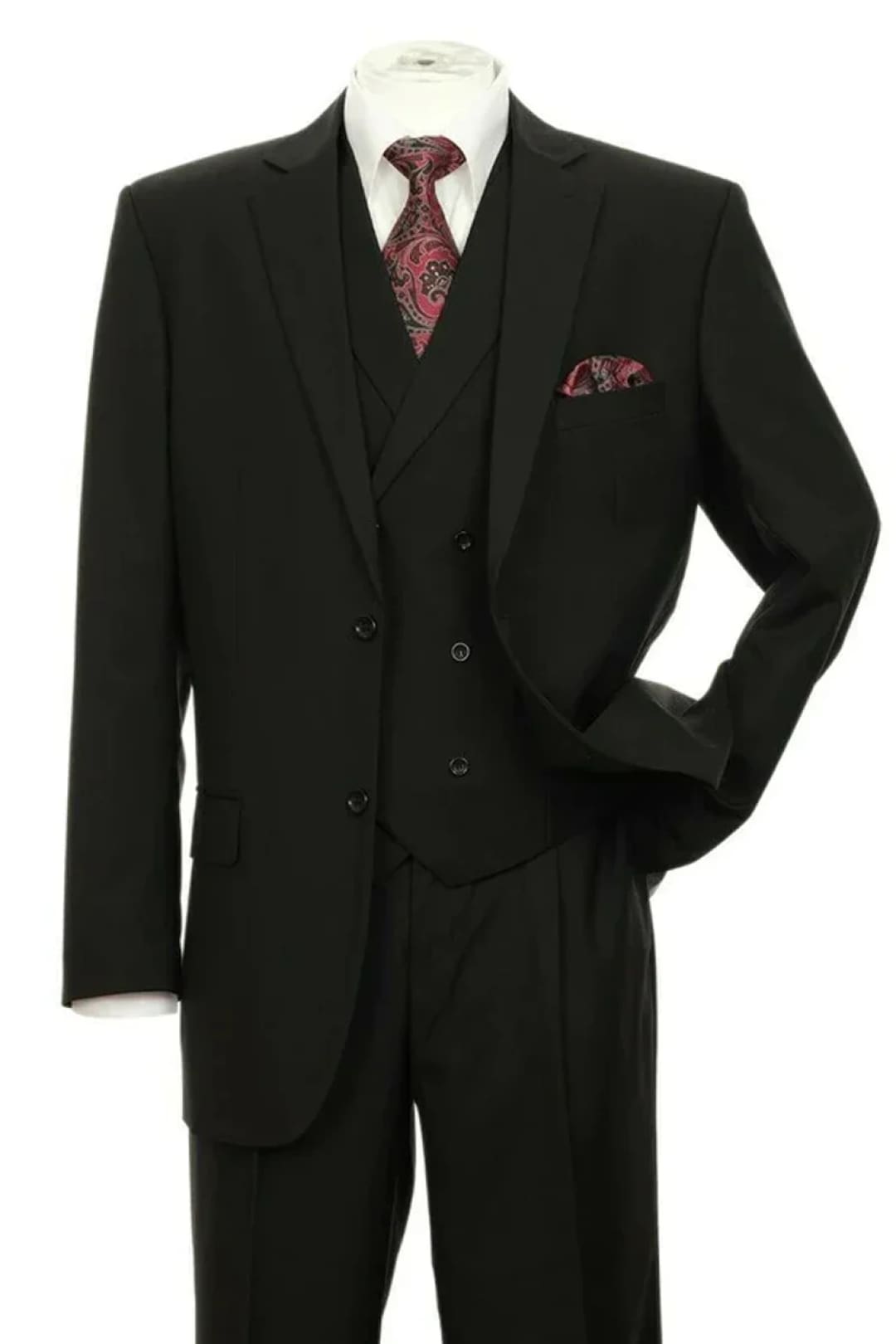 Black Groomsmen Suit for Men & Boys - Perfect for Weddings + Free Tie - Black / 38Long - Suits