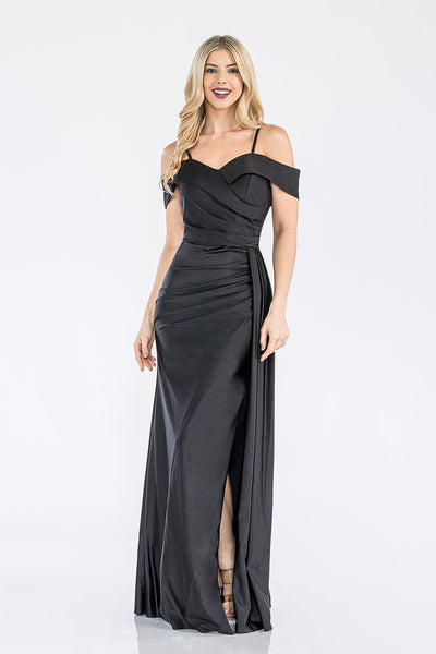 Formal Dress Off The Shoulder Pleated Ruched Prom Gown By Lenovia 5320-New Collection