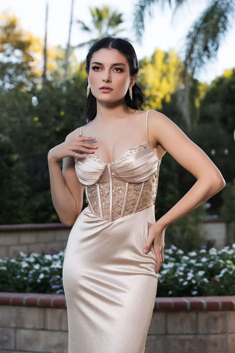 open lace back dress Champagne Wedding Dress Long Bridal Gown and Plus Size By MQ2133