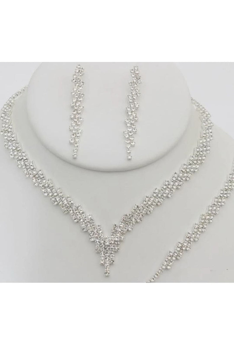 open lace back dress Christina Collection S-20666 Jewelry Set Necklace Bracelet Earrings