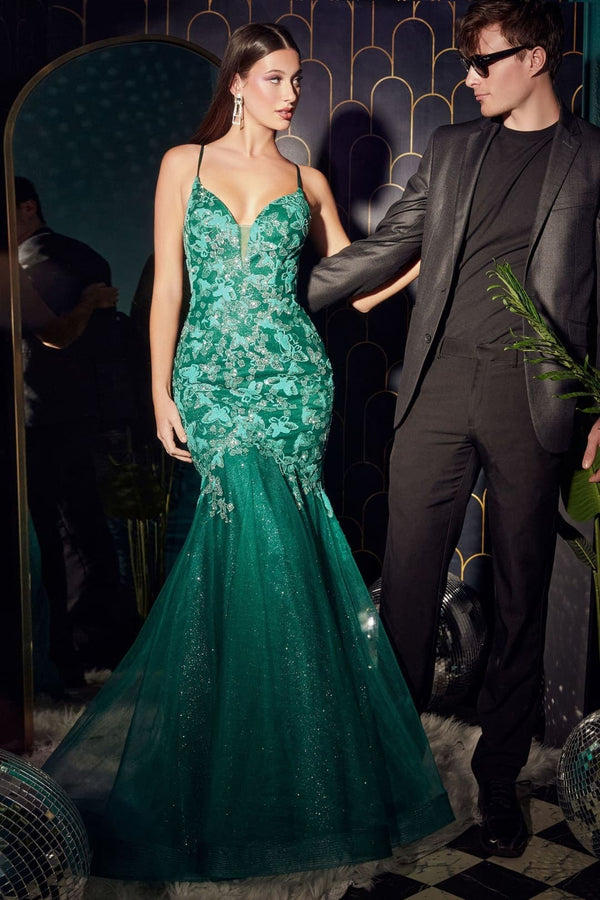 Cinderella Divine CB112 Spaghetti Straps Mermaid Prom Evening Gown - Dress