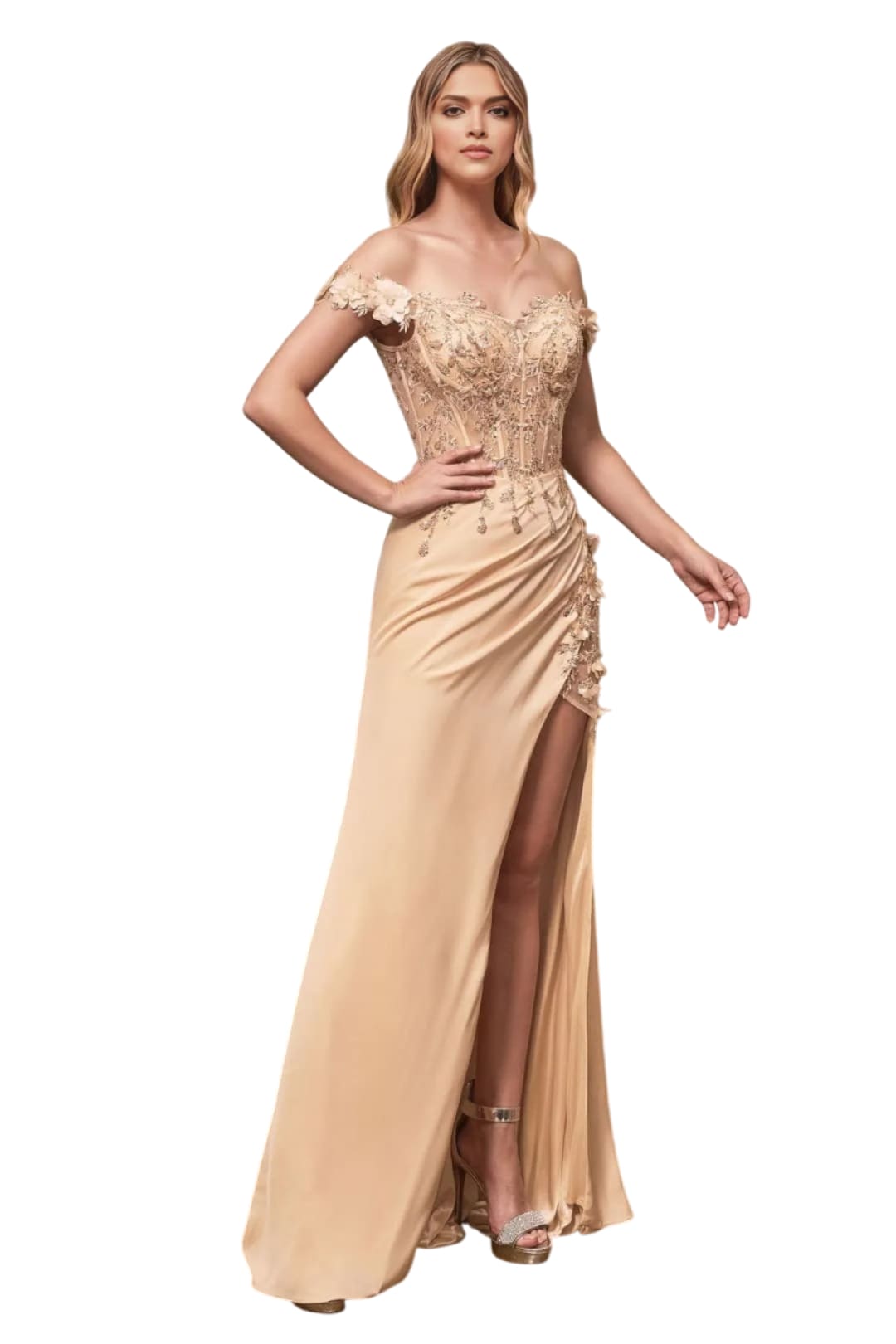 Cinderella Divine CD0186 Sexy Long Off The Shoulder Formal Gown (Copy) - Dress