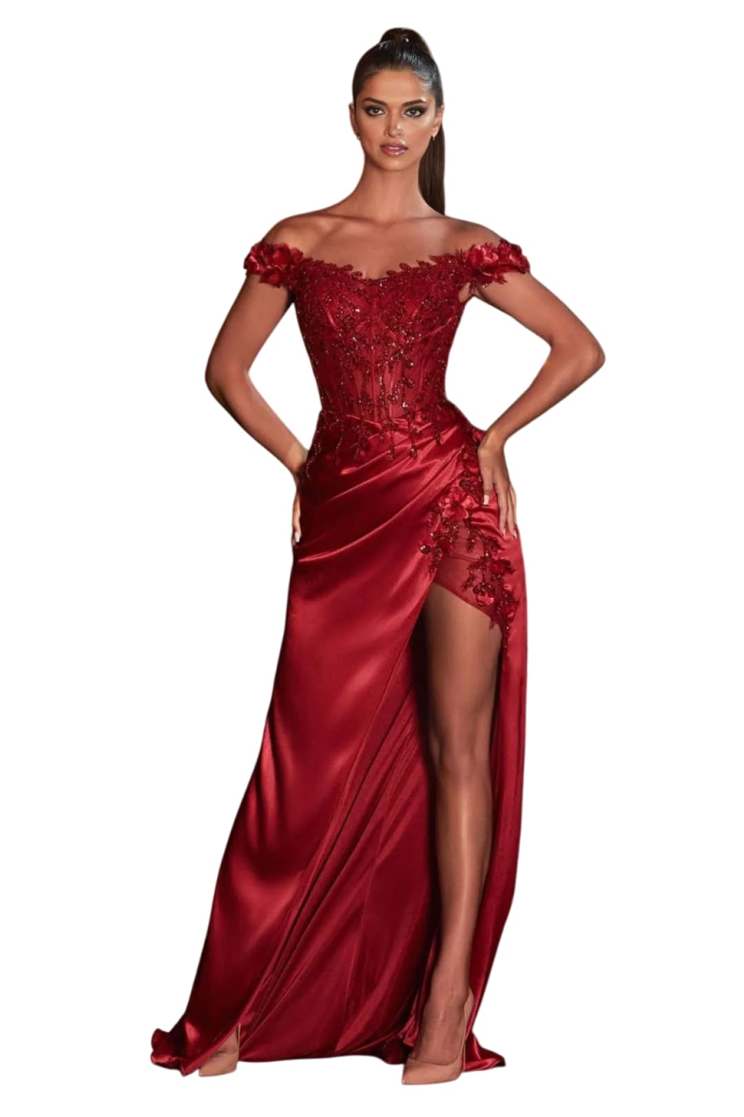 Cinderella Divine CD0186 Sexy Long Off The Shoulder Formal Gown (Copy) - Dress