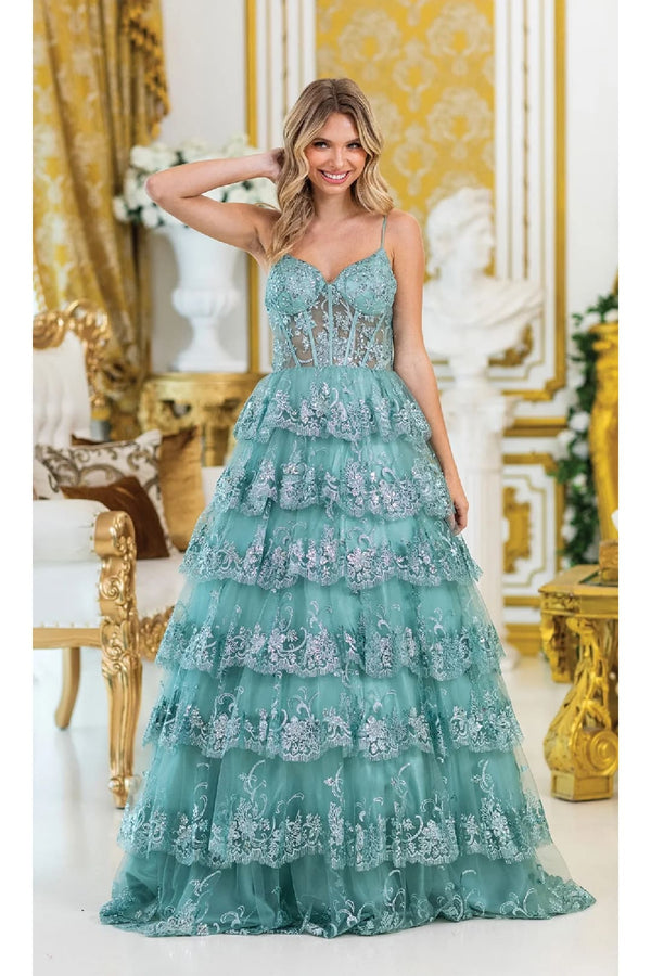 Dancing Queen DQ-4478 Elegant Sage Green Prom Ball Gown - Sage / XS - Dress