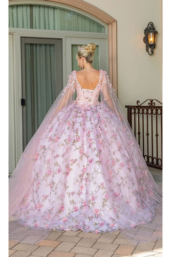Dancing Queen Dresses DQ-1715 Quinceañera for a Captivating Celebration - Blush Flower / S - Dress