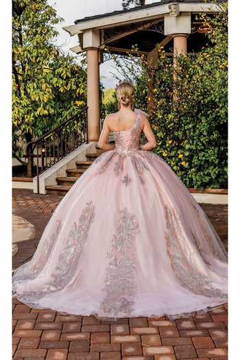 Dancing Queen Dresses DQ-1733 Quinceañera Gown with Voluminous Skirt - Rose gold / XS - Dress