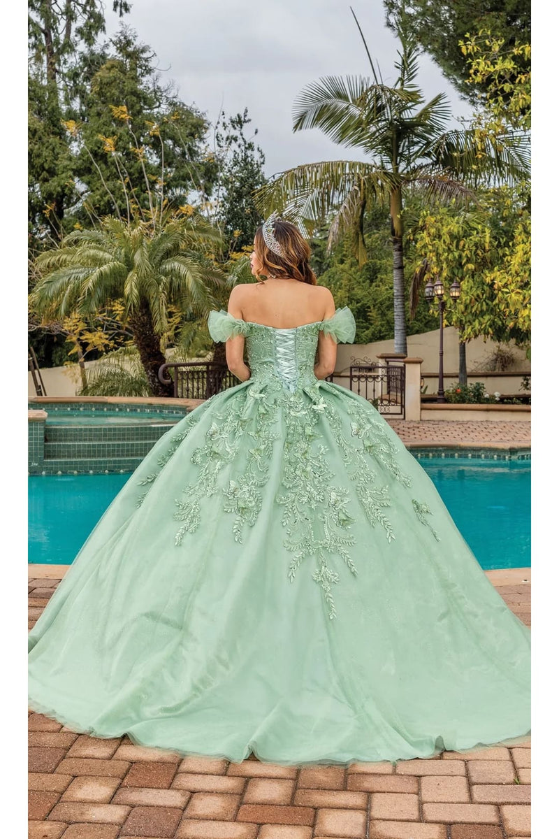 15 años vestido de novia color verde agua