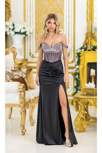 Dancing Queen Dresses DQ-4517 Off-Shoulder Long Dress for a Chic Event - Black / XS - Dress