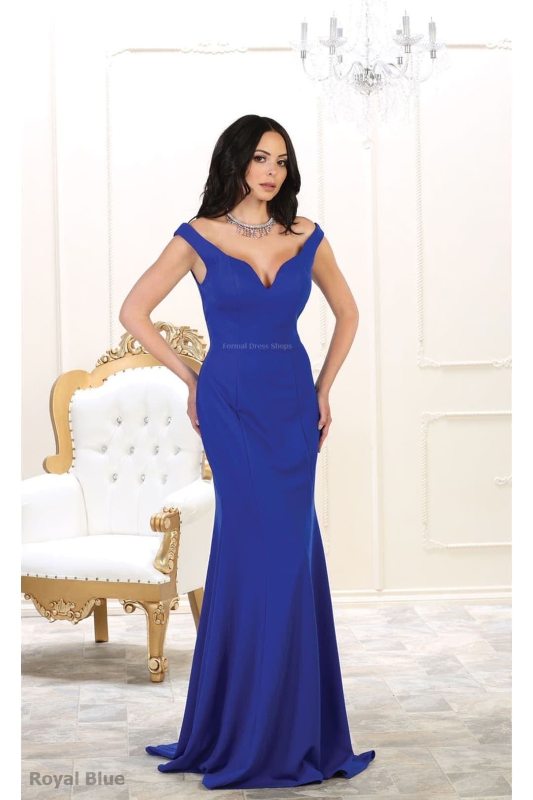 Elegant Wedding Gown - Royal Blue / 6