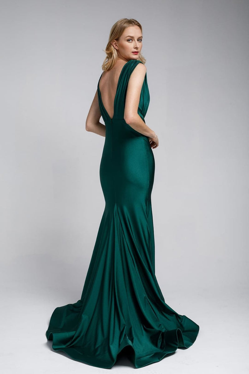 Emerald Green Christmas & Holiday Dress in Lycra By Amelia Couture 370