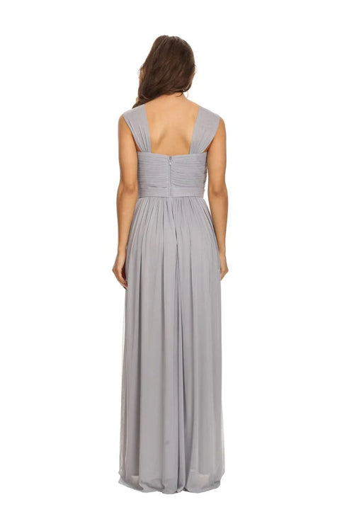 Eva USA 3204 Sleeveless Long Bridesmaids Pleated Dress - Bridesmaids Dress