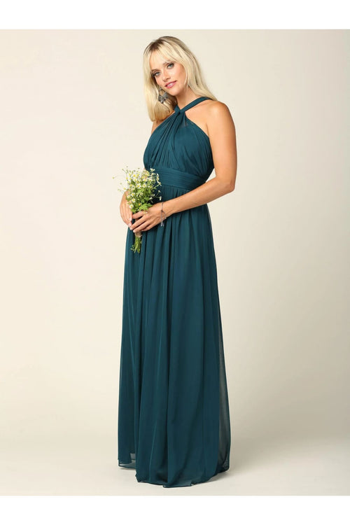 Eva USA 3206 Halter Long Bridesmaids Dress - Bridesmaids Dress