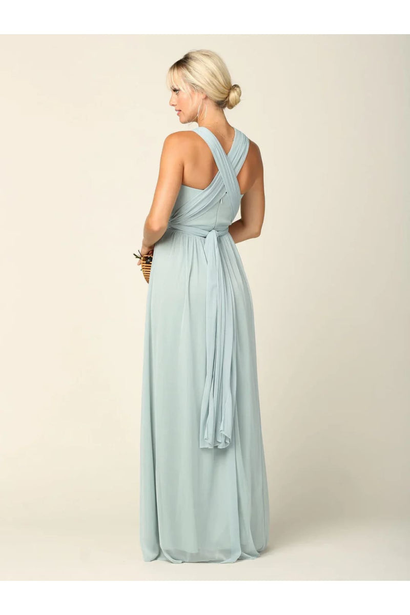 Eva USA 3316 Sleeveless Convertible Long Bridesmaids Dress | Formal Dress Shops Sage / 2XL Eva USA 3316 Sleeveless Convertible Long Bridesmaids Dress | Formal Dress Shops Sage / 2XL