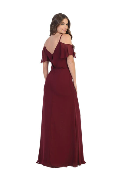 Eva Usa 3333 - Off-Shoulder Long Bridesmaids Blouson Dress - Bridesmaids Dress