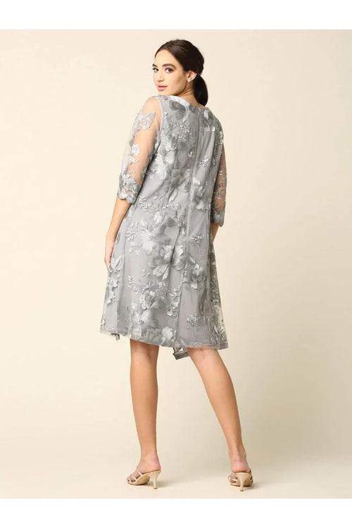 Eva USA 3351 Short Mother of the Bride Chiffon Dress - Mother of the Bride Dress