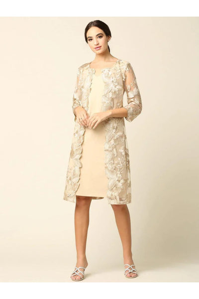 Eva USA 3351 Short Mother of the Bride Chiffon Dress - Mother of the Bride Dress