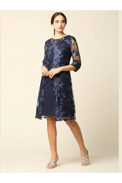 Eva USA 3351 Short Mother of the Bride Chiffon Dress - Mother of the Bride Dress